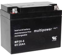 Batterie au plomb 6 V 20 Ah multipower MP20-6 plomb (AGM) (l x H x P) 157 x 125 x 83 mm raccord à vis M5 sans entretien, auto-décharge réduite