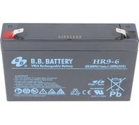 Batterie au plomb B.B. Battery HR9-6 batterie, 6 Volt 9Ah, dimensions 151 x 34 x 94mm, avec contacts Faston 6,3mm à enficher