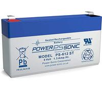 Batterie au plomb Powersonic PS 612 - Powersonic PS612 - Powersonic PS-612 - 6 V 1,3 Ah - Batterie plomb-acide scellée (SLA) - AGM/sans plomb