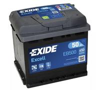 Batterie Auto Exide Excell EB500 50Ah 450A 12V = Bosch Varta Fiamm Yuasa Speed