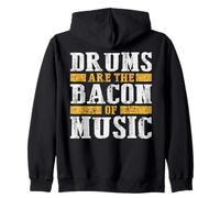Batterie Bacon of Music - Joueur de Batterie - Musicien Sweat à Capuche