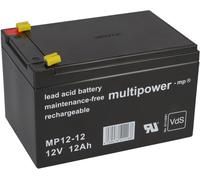 Multipower 12V 12Ah Batterie Plomb MP12-12 - USV 4,8 Mm Faston APC RBC
