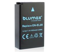 Batterie Blumax EN-EL20 Compatible avec Nikon DL 24-500 1 AW1 J1 J2 J3 S1 V3 COOLPIX P950 - Blackmagic Pocket Cinema 800mAh 7.4V 5.9Wh