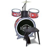 Bontempi Batterie acoustique Junior 68 cm 8 pièces Sons réalistes Rouge/Noir