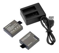 Batterie Caméra Sport 2 × 1050 Mah Batterie Rechargeable Avec Chargeur Micro Usb Double Trou Pour Caméra D'Action Ek7000/E[F97]