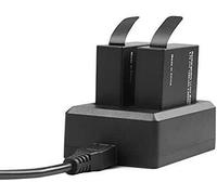 Batterie Caméra Sport, 2 x 1350 mAh Batterie Rechargeable, avec Chargeur Type C Double Trou, pour Caméra d'action Brave 7