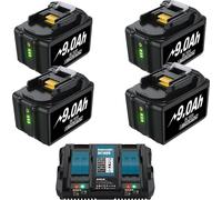 Batterie, capacité 9000mAh, compatible avec plusieurs outils, 4pcs 90 6A