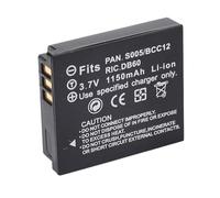 Batterie CGA S005, Batterie Lithium-ION 1150 MAh, Batterie Rechargeable de Type C, Remplacement pour Lumix CGA-S005 CGA-S005A 1B CGA-S005E CGA-S005GK DMW-BCC12 DE-A12 DMC-FX8