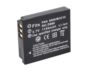Batterie CGA S005, Batterie Lithium-ION 1150 MAh, Batterie Rechargeable de Type C, Remplacement pour Lumix CGA-S005 CGA-S005A 1B CGA-S005E CGA-S005GK DMW-BCC12 DE-A12 DMC-FX8