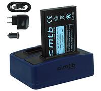 Batterie + Chargeur Dual (Prise de Courant+Auto+USB) Compatible avec Drift HD (1080p), HD170 (Stealth), HD720 / Compatible avec Toshiba Camileo H20 ... / Compatible avec Ricoh Caplio RR10 UVM…