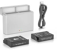 Batterie Chargeur pour DJI Osmo Action 5 Pro/ 4/3, 2 Batteries 1850mAh avec USB Chargeur Accessoires Compatible avec DJI Osmo Action 5 Pro, Osmo Action 4, Osmo Action 3