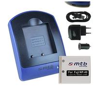 Batterie + Chargeur (USB/Auto/Secteur) pour Fuji NP-40 / Pentax D-Li8, D-Li 85 / BenQ DLi-102 / Jay-Tech/Medion - v. liste