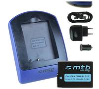Batterie + Chargeur (USB/Auto/Secteur) pour Panasonic DMW-BLC12 / Lumix DMC-G5, G6, G70, GH2, GX8, FZ300.. / Leica Q (Typ 116) .. - v. liste