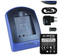 Batterie + Chargeur (USB/Auto/Secteur) pour Samsung HMX-R10 / Pentax MX-1, X90 / Ricoh GR II, Caplio.. / Sigma DP Merril.. - v. liste