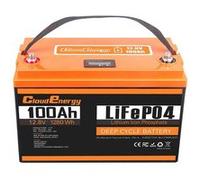 Batterie Cloudenergy 12V 100Ah LiFePO4, énergie 1280Wh plus de 6000 cycles BMS 100A intégré support série/parallèle G