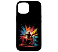 Batterie colorée pour amateurs de musique pour enfants et hommes Coque pour iPhone 15