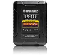 Bresser Batterie V-Mount 98 Wh compacte – D-Tap et USB, 6,8 Ah, écran LED pour caméra et smartphone