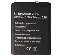 Batterie compatible avec Huawei Mate 20 Pro, Huawei P30 Pro Li-Polymer, 3,82V, 4100mAh, 15,7Wh, built-in, sans outils