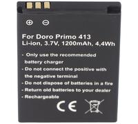 Batterie compatible avec le Doro Primo 413 Batterie RCB413 3,7 Volt 1200mAh