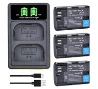 Batterie Compatible avec Les appareils Photo Canon EOS R, R5, R6, R7, R5C, R6 Mark II, EOS 5D Mark II, III, IV, 5D SR, 6D, 7D, 90D et 80D.(3 Battery 1 Charger)