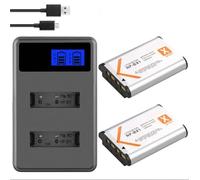 Batterie Compatible avec Les appareils Photo Sony NP-BX1 suivants : FDR-X3000R, ZV-1, RX100, M7, M6, AS300, HX400, HX60, WX350, AS300V, HDR-AS300R et FDR-X3000.(2battery withCharger)