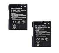 Batterie Compatible avec Les modèles Nikon EN-EL14/EN-EL14a, 2050 mAh, de Remplacement for appareils Photo D3100, D3200, D3300, D5100, D5200, D5300 et D7000.(2battery)