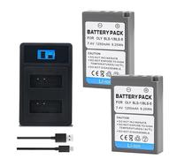 Batterie Compatible avec Les modèles Olympus BLS-1 et BLS-5, 1250 mAh, for appareils Photo Hybrides EPL6, EPL7, EPL8, EPL9 et EPM2.(2battery 1charger)