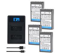 Batterie Compatible avec Les modèles Olympus BLS-1 et BLS-5, 1250 mAh, for appareils Photo Hybrides EPL6, EPL7, EPL8, EPL9 et EPM2.(4battery 1charger)