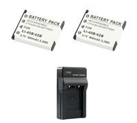 Batterie Compatible avec Les modèles Olympus LI-40B et LI-42B, notamment Les modèles FE-190, FE-150, VH-210, VG-165, VG-180, VR-310, VR-320 et D-770.(2Battery 1Charger)