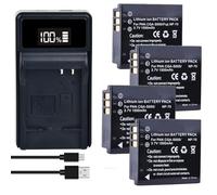 Batterie Compatible avec Les modèles Panasonic CGA-S005E, DMW-BCC12, DB-60, DB-65, BP-DC4 et NP70 (1500 mAh) for appareils Photo LX1, LX2, LX3, FS1, FS2, FX01 et FX07.(4xBattery 1xCharger)