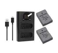 Batterie Compatible avec Nikon EN-EL14a, de Remplacement for appareils Photo DF D5600, D5500, D5300, D5200, D5100, D3500, D3400, D3300, D3200 et D3100.(2Battery 1Bi-Charger)