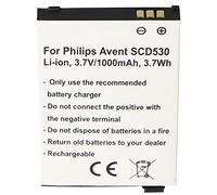 Batterie compatible avec Philips Avent SCD530, Li-Ion, 3,7 V, 1000 mAh, 3,7 Wh