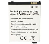 Batterie compatible avec Philips Avent SCD530, Li-Ion, 3,7V, 1000mAh, 3,7Wh
