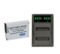 Batterie Compatible Nikon EN-EL12, 1850 mAh, de Remplacement for S9100, S9200, S9050, P300, P310, P330, S6200, S6300, S9400 et S9500.(1PCS with Charger)