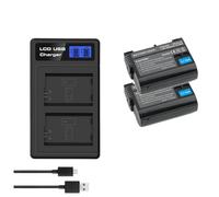 Batterie Compatible Nikon EN-EL15, 2550 mAh, de Remplacement for Reflex numériques D600, D610, D800, D800E, D810, D850, D7000, D7100, D7200 et L50(Charger and 2battery)