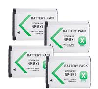 Batterie Compatible NP-BX1 for appareils Photo Sony RX100, H400, RX1R, HX300, HX400, HX50, M6, M7, X3000R, X3000 et AS300 (1240 mAh).(4battery)