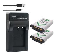 Batterie Compatible NP-BX1 for Sony ZV-1F, ZV1, ZV-1 FDR-X3000R, X3000, RX100, RX100 AS300, HX400, HX60, WX350 et AS300V (1350 mAh).(2BatteryWithCharger)