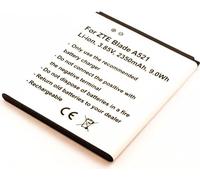 Batterie compatible ZTE Blade A521, Li-Ion, 3,85V, 2350mAh, 9,0Wh, built-in, sans outils