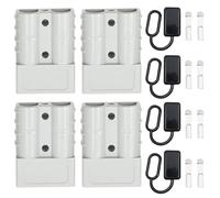 Batterie Connecteur 50A, Batterie Connexion Rapide Prise de Connecteur, 4 Pièces Connecteur 50Amp 600V, Connectique Batterie Paire pour Voiture Van Les Modes Moto, Gris