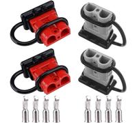 Batterie Connecteur 50a, Connectique Batterie Paire De Pr Connecteur 50a Batterie Connexion Rapide Pr De Connecteur 50amp 600v, Rouge & Gris[Car4212720]