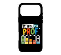 Batterie d’Un Prof Humour Enseignant Fatigué Semaine École Coque pour iPhone 17 Pro Max