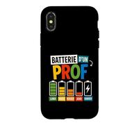 Batterie d’Un Prof Humour Enseignant Fatigué Semaine École Coque pour iPhone X/XS