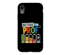 Batterie d’Un Prof Humour Enseignant Fatigué Semaine École Coque pour iPhone XR