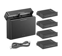 Batterie d'Appareil Photo Action 5 avec Chargeur, 2200mAh, 3.85V | Compatible avec DJI Osmo Action 4/3, Chargeur à 2 Emplacements, Port Type-C