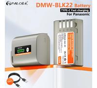 Batterie d'appareil photo DMW-BLK22 DMW BLK22 avec entrée USB Type-C pour Panasonic LUMIX DC-S5 DC-S5K GH6 S5M2 S5M2X DC-G9 DMC-GH3K GH4K 1pcs Battery