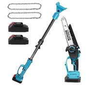 Batterie de 20,3 cm pour Makita 21 V, scie à élaguer, télescopique sans balais, 2 en 1, mini tronçonneuse sans fil de 8 pouces et élagueuse, hauteur de travail jusqu'à 4,5 m (2 batteries)