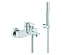 GROHE Batterie de baignoire Lineare 33850001 mitigeur monocommande mural chromé avec set de douche