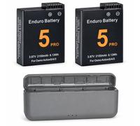 Batterie de Caméra Action 5 Pro avec Chargeur à 3 Emplacements | Compatible avec DJI Osmo Action 4/3, 3.87V, 2100mAh, Interface Type-C