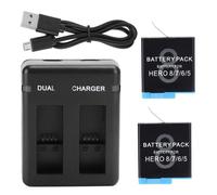 Batterie de caméra vidéo - Tbest - AHDBT-501 - 2x 1220 mAh - Chargeur USB - Compatible GoPro Hero 5/6/7/8