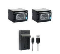 Batterie De Caméra VW-VBT380, Compatible for Panasonic, for HC-VX981 HC-VX985 HC-VX990 HC-VX992 HC-VXF1 HC-VXF11 HC-VXF995(2Battery 1Charger)